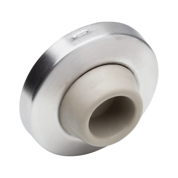 Ives Ives 2-1/2 in. W X 3/8 in. L Brass Satin Chrome Silver Wall Door Stop Mounts to wall 407 1/2 B26D - main